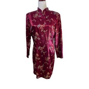 Cimmaron Women's Pink Floral Print Long Sleeves Mini Dress Size 14